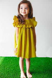 little girls mustard yellow spring dress