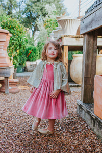 little girls pink velvet dress