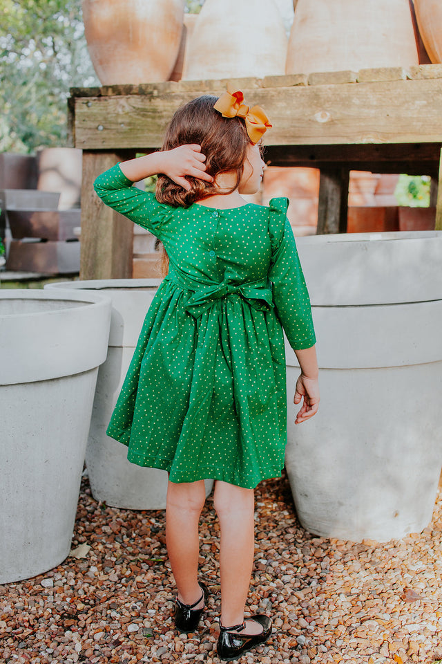 green Christmas dress kids