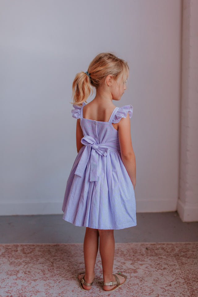 girls lavender seersucker dress