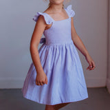 purple seersucker dress