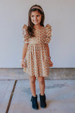 little girls calico floral ruffle dress