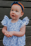 blue and white lace outfit for baby