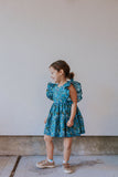 blue floral tea party dress