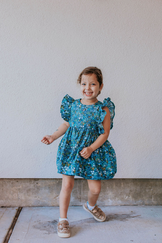 blue floral rifle paper co dress