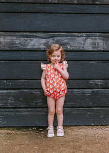Infant Girl's Woodland Fox Print Print Bubble Romper