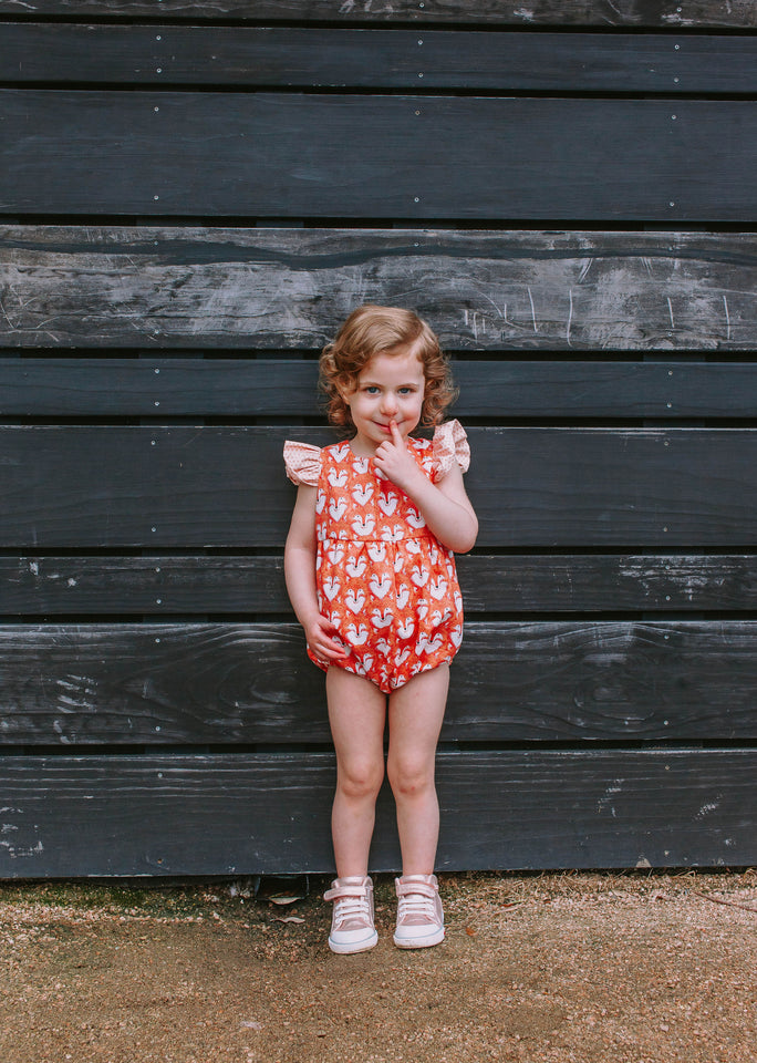 Infant Girl's Woodland Fox Print Print Bubble Romper