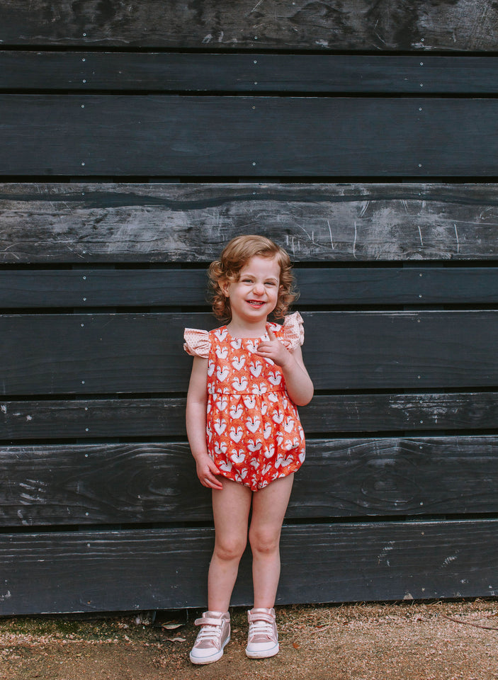 Infant Girl's Woodland Fox Print Print Bubble Romper