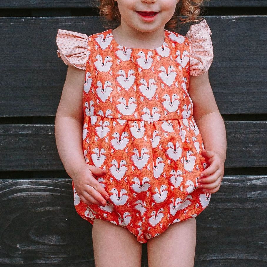 Infant Girl's Woodland Fox Print Print Bubble Romper
