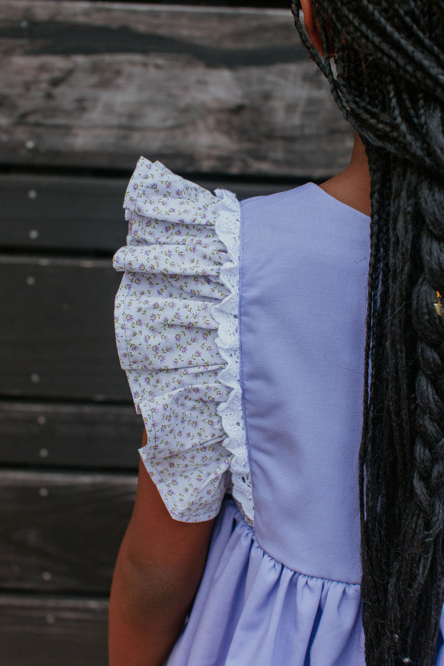 lavender purple cotton calico floral