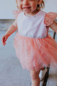 pink first birthday tulle dress