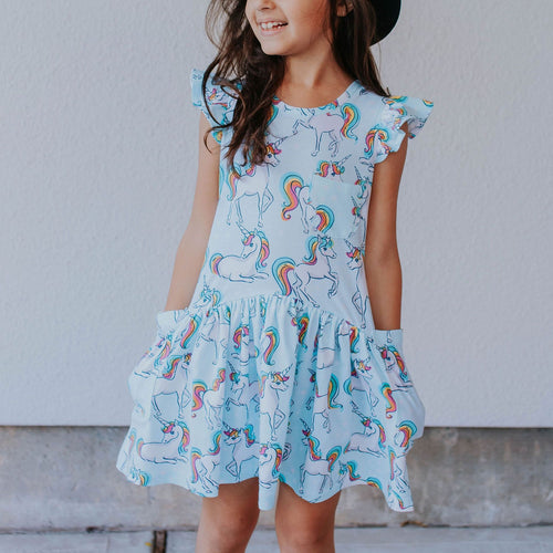 little girls rainbow unicorn dress