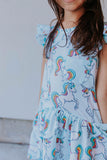 girls rainbow unicorn dress