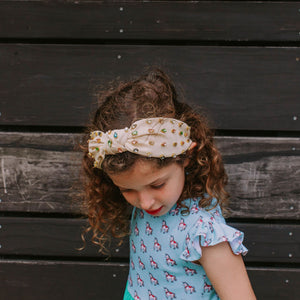 Little Girl's Bejeweled Rhinestone Knotted Turban Headband One Size