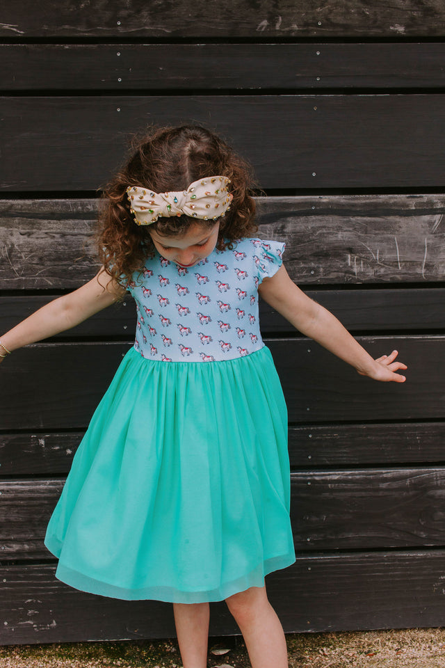 Little Girl's Bejeweled Rhinestone Knotted Turban Headband One Size