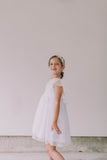 little girls white lace flower girl dress