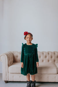 Girls Green Christmas Dress, Girls Holiday Outfits, Joy Dress for Girls 