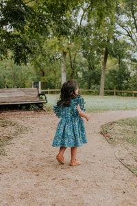 rifle paper co blue meadow floral dress