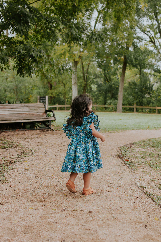 rifle paper co blue meadow floral dress