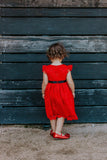 girls red lace christmas dresses
