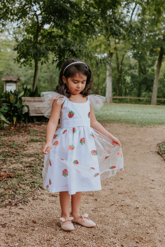 strawberry midi dress
