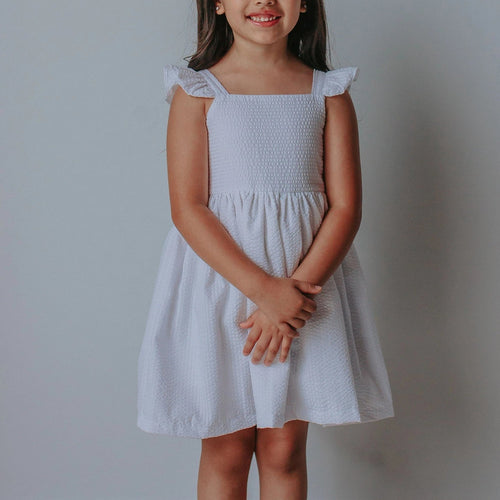 girls white seersucker dress