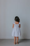 Little Girl's White Cotton Seersucker Dress