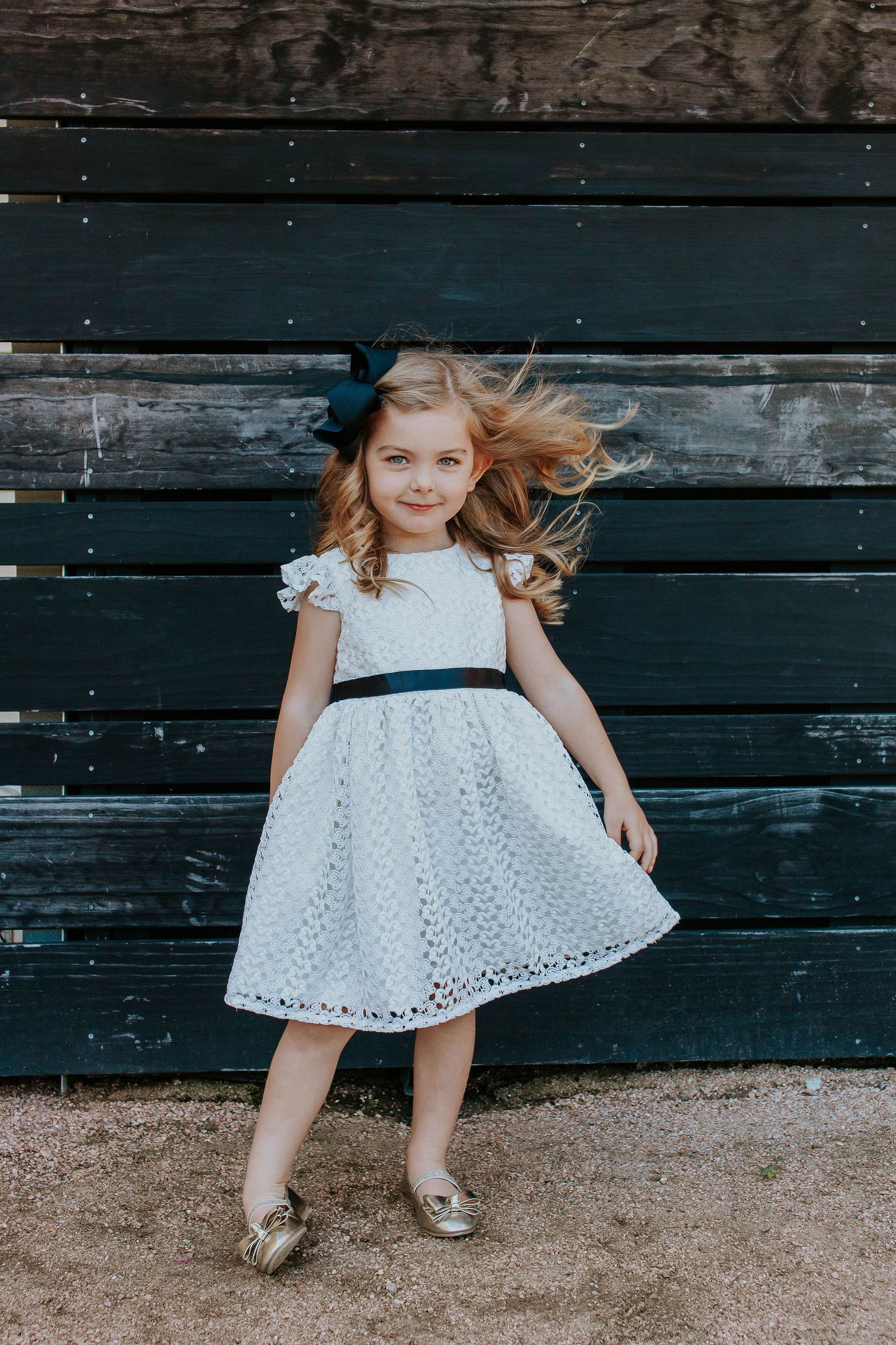 Little girls black and white dresses best sale