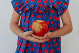 little girls apple print back to school dress