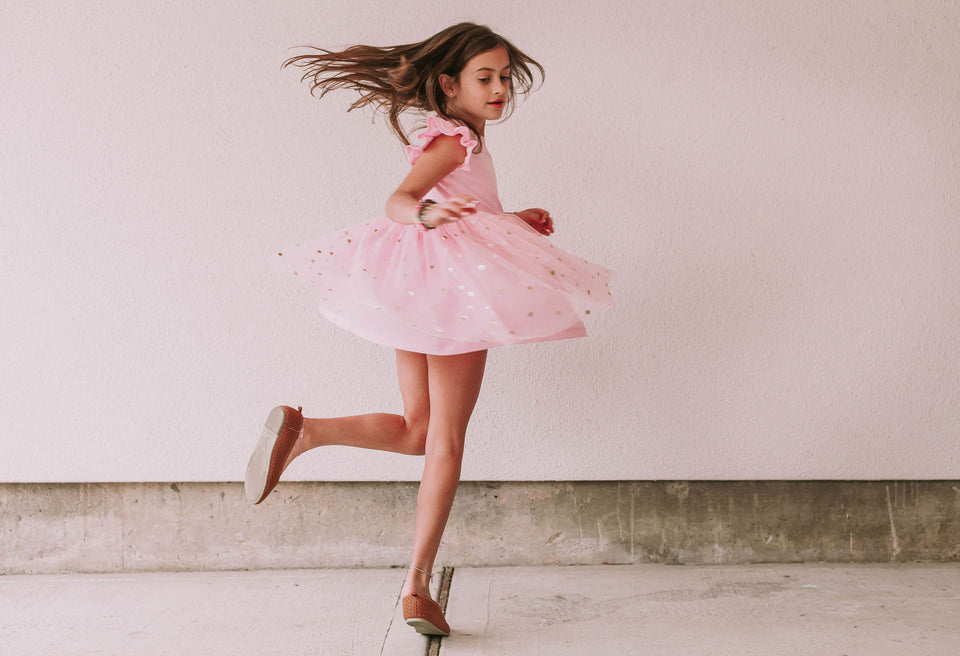 girls pink ballet inspired tutu dress for birthday