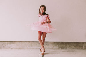 girls pink ballet inspired tutu dress