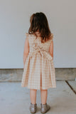 little girls oatmeal beige plaid dress