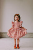 cinnamon brown little girls twirl pinafore dress