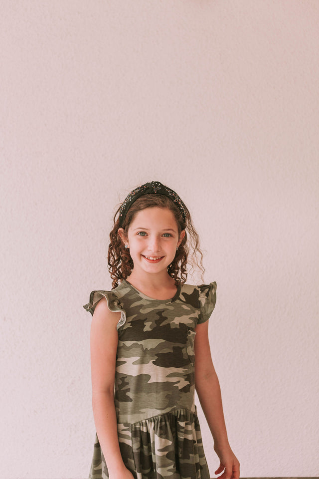 girls camouflage knit dress