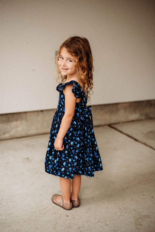 dreidel print dress