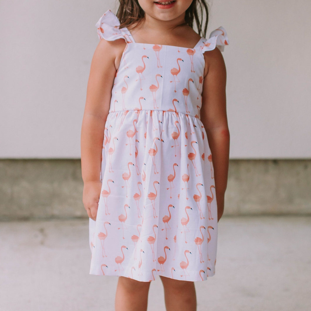 Girls flamingo dress store