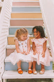 Little Girl's Woodland Creatures Wonderland Print Tulle Twirl Dress