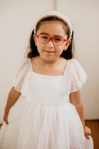 Little Girl's Gold Star Tiered Flower Girl Dress