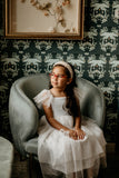 Little Girl's Gold Star Tiered Flower Girl Dress