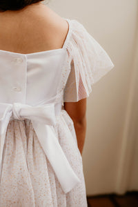 Little Girl's Gold Star Tiered Flower Girl Dress