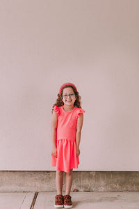 little girls hot pink bullet jersey cotton dress