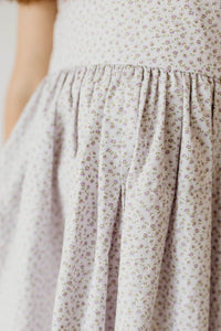 little girls lavender floral flutter sleeve party dress