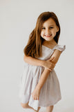 little girls lavender floral flutter sleeve party dress