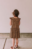 Little Girl's Leopard Print Three-Pocket Jersey Knit Dress