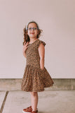 Little Girl's Leopard Print Three-Pocket Jersey Knit Dress