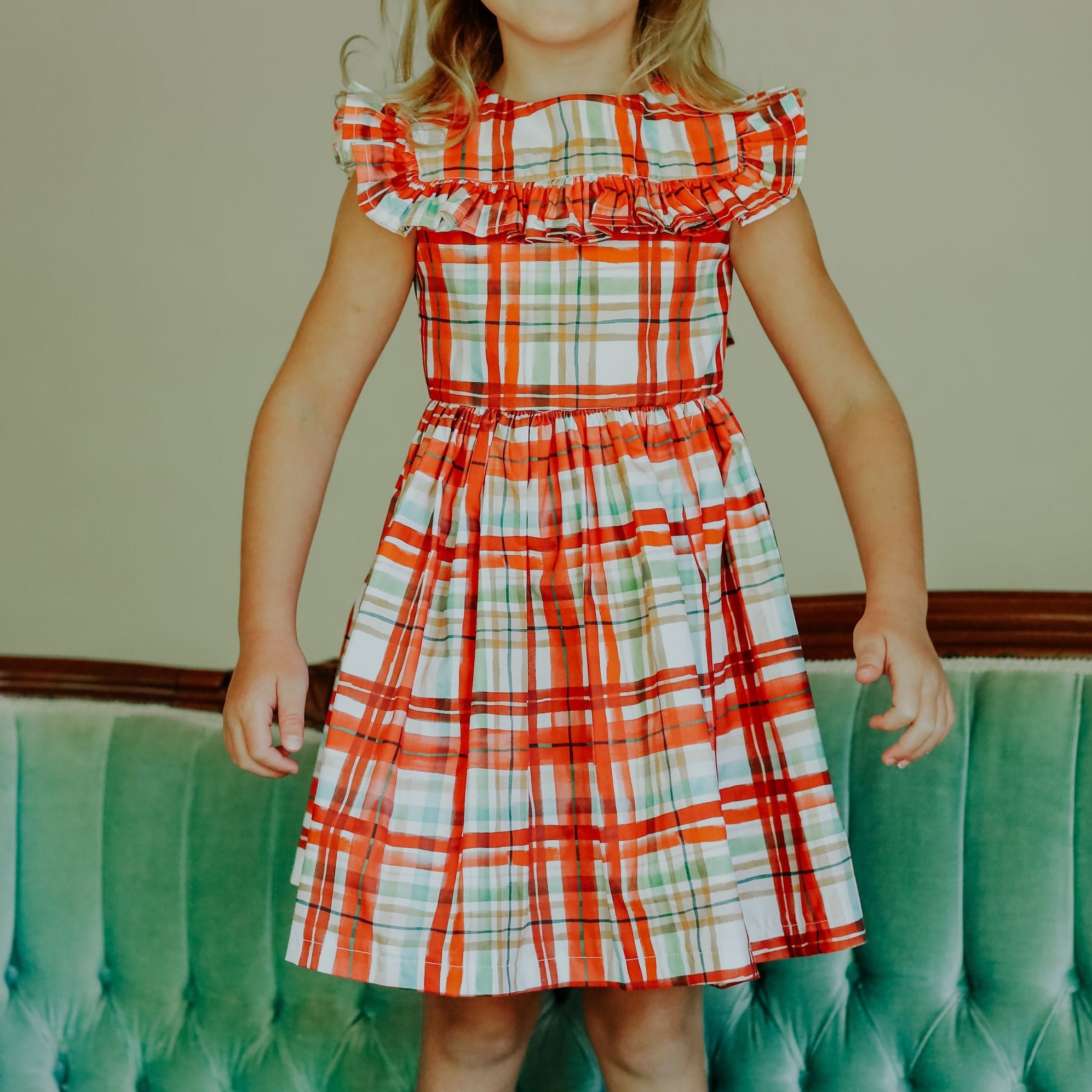 cuteheads Little Girl's Flutter Sleeve Velvet Dress