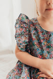 multicolor ditsy floral pinafore dress