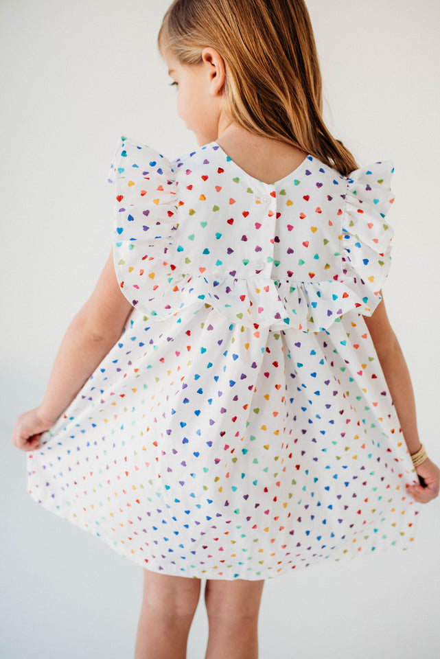 rainbow hearts valentine's day dress