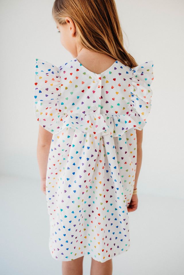 little girls rainbow heart dress