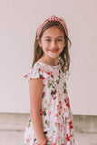 Little Girl's Multicolor Watercolor Floral Print Three-Pocket Jersey Knit Dress